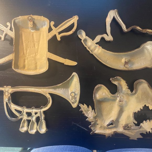 Vintage Sexton USA Cast Metal American Wall Hanging Plaques Set of 4 Patriotic - Picture 4 of 15